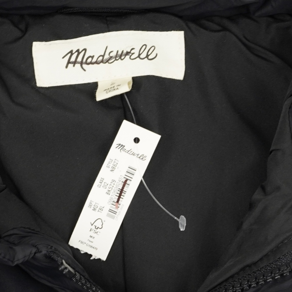 New MADEWELL Mens Quilted Puffer Jacket in Black - Picture 4 of 4